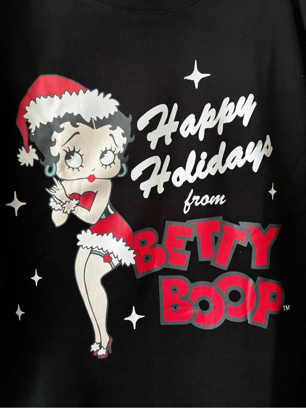 Betty Boop Black Holiday Sleep Sweatshirt Dress with Spa Headband size 3X